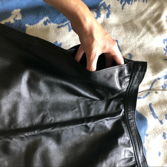 Vintage Ungaro Parallele Paris Leather Pencil Skirt size 10 - Picture 9 of 9